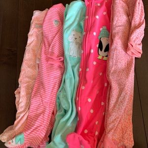 5 Fleece sleepers 9 month